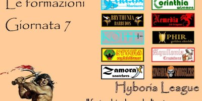 Le formazioni della settima giornata