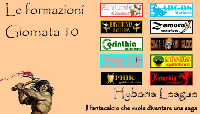 Le formazioni della decima giornata