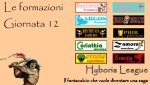 Le formazioni della dodicesima giornata