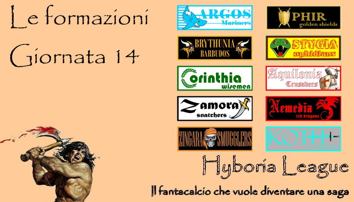 Le formazioni della quattordicesima giornata