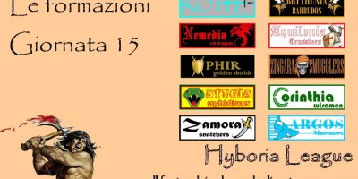 Le formazioni della quindicesima giornata