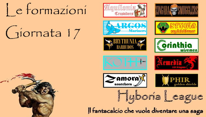 Le formazioni della diciassettesima giornata