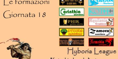 Le formazioni della diciottesima giornata