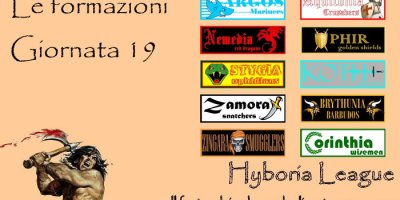 Le formazioni della diciannovesima giornata