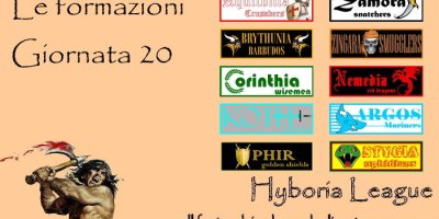 Le formazioni della ventesima giornata