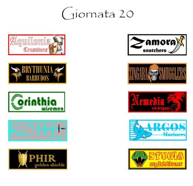 Gli incontri della prossima giornata