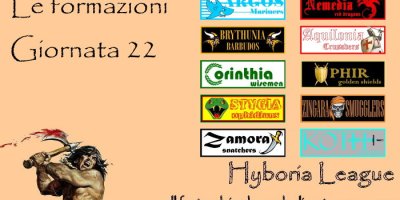 Le formazioni della ventiduesima giornata