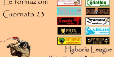 Le formazioni della ventitreesima giornata