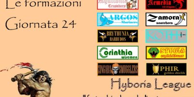 Le formazioni della ventiquattresima giornata