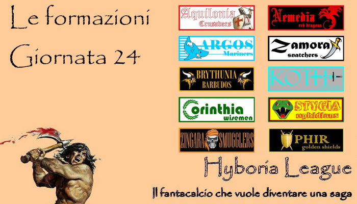 Le formazioni della ventiquattresima giornata