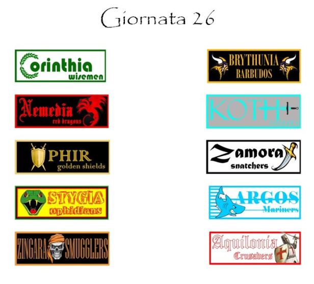 I match della prossima giornata