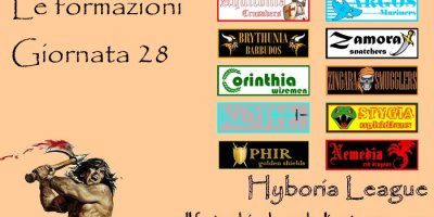 Le formazioni della ventottesima giornata
