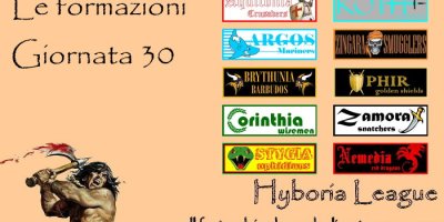 Le formazioni della trentesima giornata