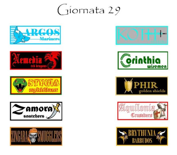 I match in programma per la prossima giornata