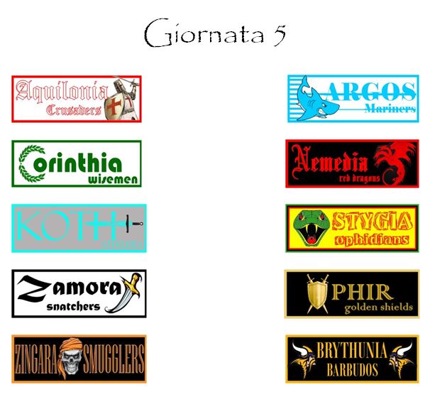 Le sfide della prossima giornata