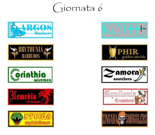 Le partite della prossima giornata