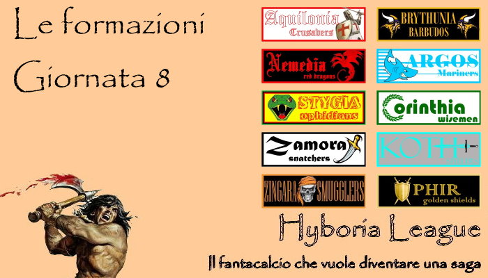 Le formazioni dell'ottava giornata