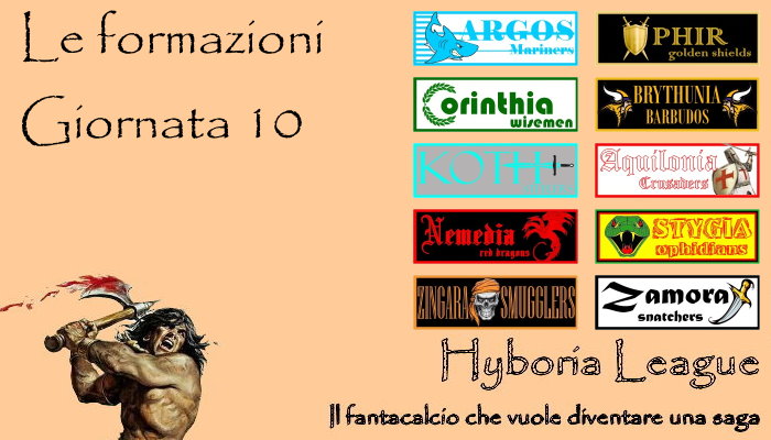 Le formazioni della decima giornata