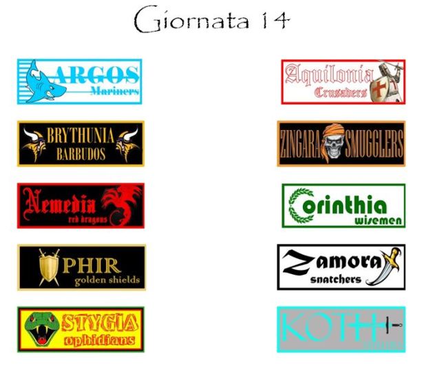 Gli incontri della prossima giornata