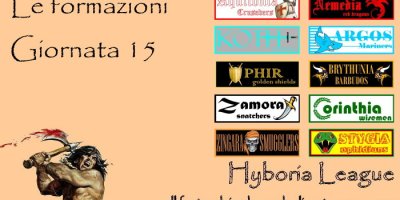 Le formazioni della quindicesima giornata