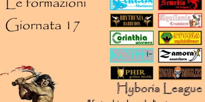 Le formazioni della diciassettesima giornata