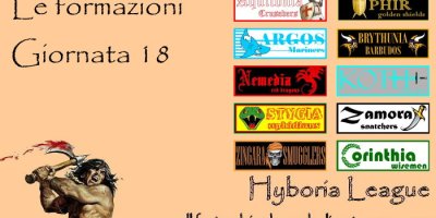 Le formazioni della diciottesima giornata