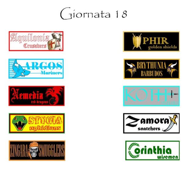 Le partite della prossima giornata