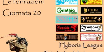 Le formazioni della ventesima giornata
