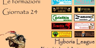 Le formazioni della ventiquattresima giornata