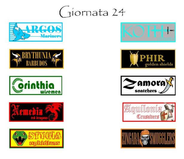 Gli incontri della prossima giornata