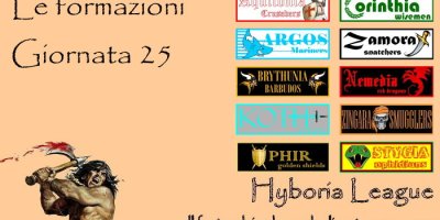 Le formazioni della venticinquesima giornata