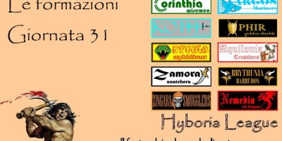 Le formazioni della trentunesima giornata