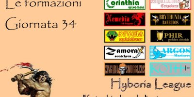 Le formazioni della trentaquattresima giornata
