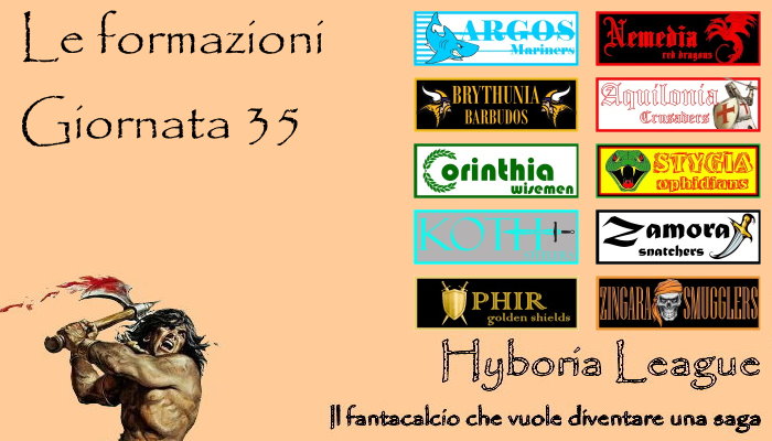 Le formazioni della trentacinquesima giornata