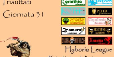 I risultati della trentunesima giornata