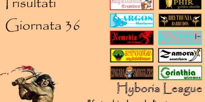 I risultati della trentaseiesima giornata