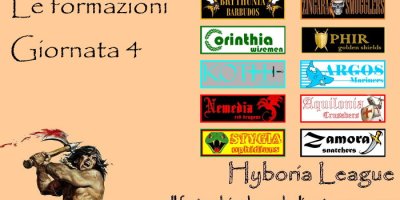 Le formazioni della quarta giornata