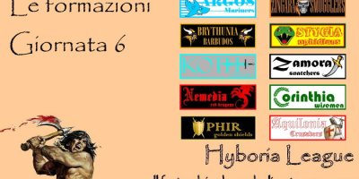 Le formazioni della sesta giornata