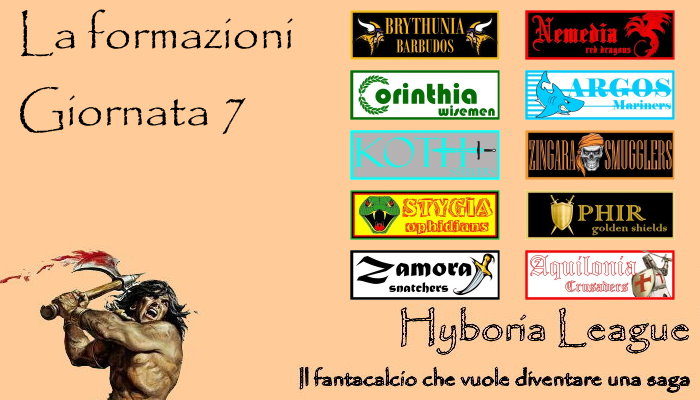 Le formazioni della settima giornata