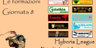 Le formazioni dell'ottava giornata