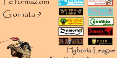 Le formazioni della nona giornata