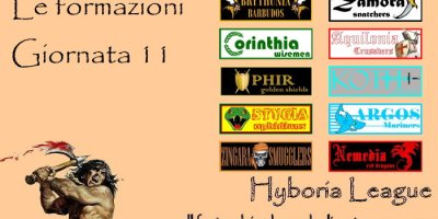 Le formazioni dell'undicesima giornata