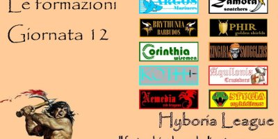 Le formazioni della dodicesima giornata