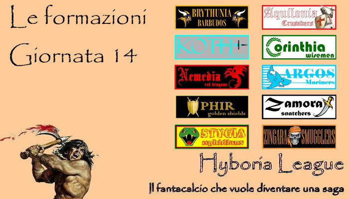 Le formazioni della quattordicesima giornata