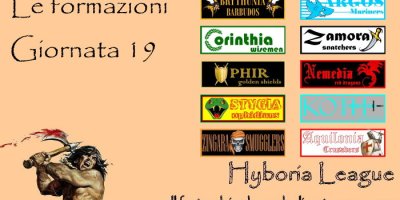 Le formazioni della diciannovesima giornata