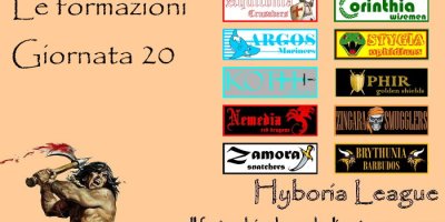 Le formazioni della ventesima giornata