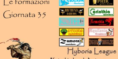 Le formazioni della trentacinquesima giornata