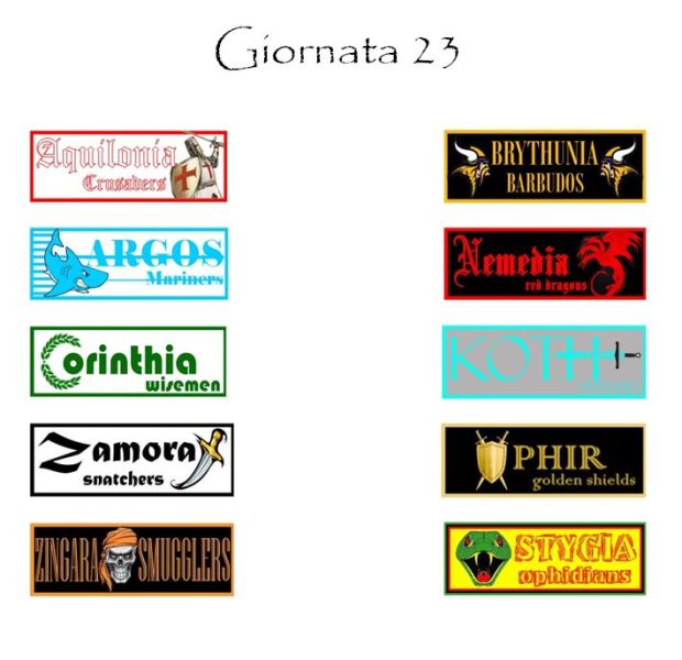 Le partite della prossima giornata