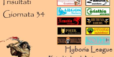 I risultati della trentaquattresima giornata