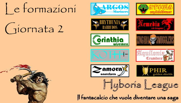 Le formazioni della seconda giornata